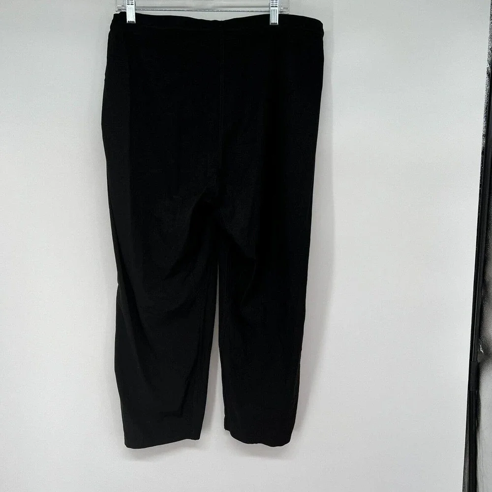 Diane Von Furstenberg Womens Pants 14 Black Crop Ankle Tassel Belted Pockets - Picture 2 of 7